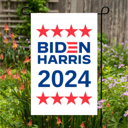 Biden Harris 2024 White Garden Flag 12X18 In