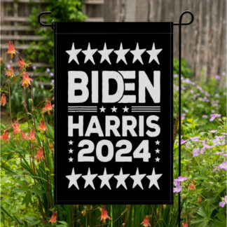 Biden Harris 2024 Black Garden Flag 12X18 In