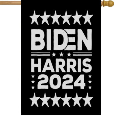 Biden Harris 2024 Black Garden Flag 12X18 In