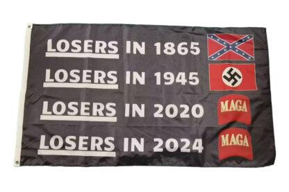 Losers In 1865 Losers in 1945 Losers in 2020 Losers In 2024 Anti-Trump Flag