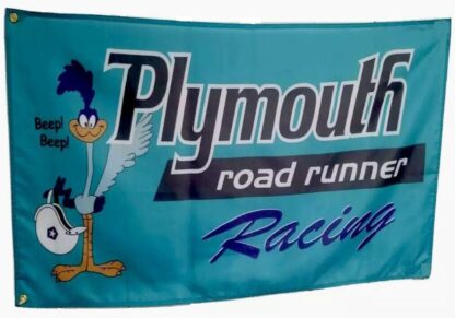 Plymouth Road Runner Racing Blue Flag