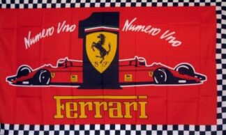Ferrari Red Numero Uno Checkered Flag