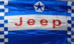 Jeep Blue Stripe Checkered Flag 3x5 FT