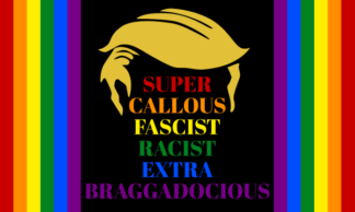 Super Callous Fascist Racist Extra Braggadocious Rainbow Pride Black Flag