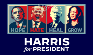 Harris For President Hope Hate Heal Grow Flag 3X5 FT