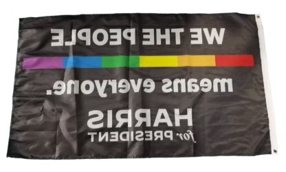 We The People Means Everyone Harris For President Rainbow LGBTQ Flag 3X5 FT