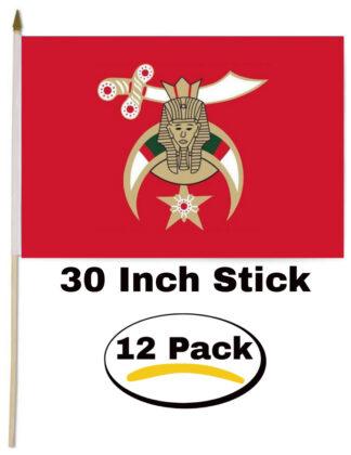 Masonic Shriners Handheld Flag 12×18 In 30 In Stick