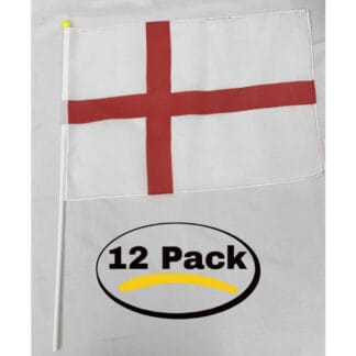Argentina handheld flag with pole, 12x18 inches, perfect for sports events, celebrations, and patriotic displays. Pack of 12 flags for versatile use.