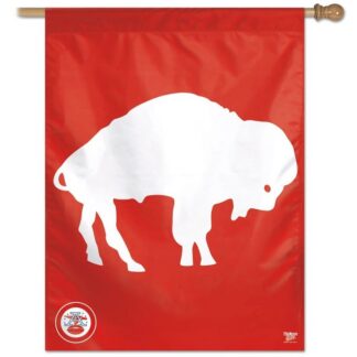 Buffalo Bills Red Banner White Buffalo Flag 28×40 Inch With Sleeve