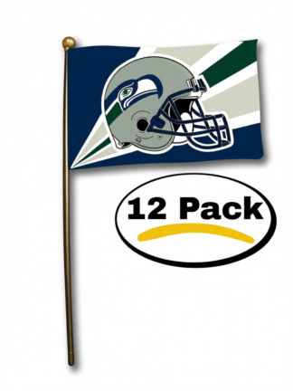 Seattle Seahawks team flag with helmet logo, 4x6 inches, ideal for fans and sports decor.