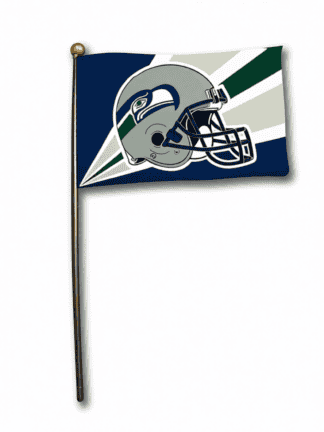 Seattle Seahawks helmet flag 4x6 inches, perfect for sports fans and outdoor decor, featuring the Seahawks logo and team colors.