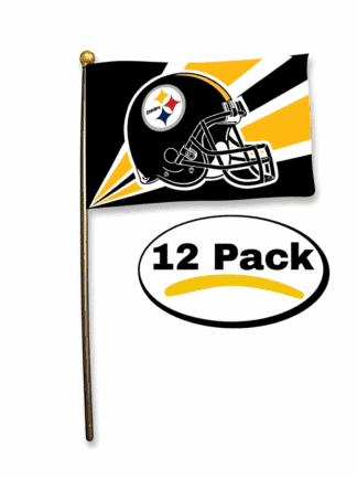 Seattle Seahawks helmet stick flag 4x6 inches, featuring team logo and colors, ideal for sports fans and outdoor displays.